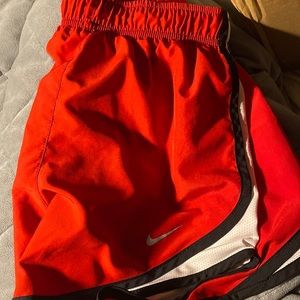 red nike athletic shorts size xs
